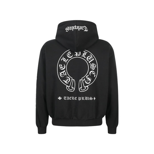 Unisex Kapuzenpullover im Urban‑Gothic‑Print mit geripptem Saum Shop Nory
