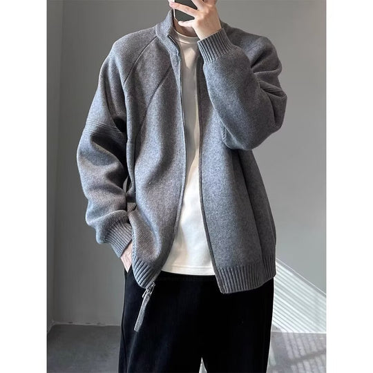 Herren Elegante Strickjacke mit Stehkragen Shop Nory