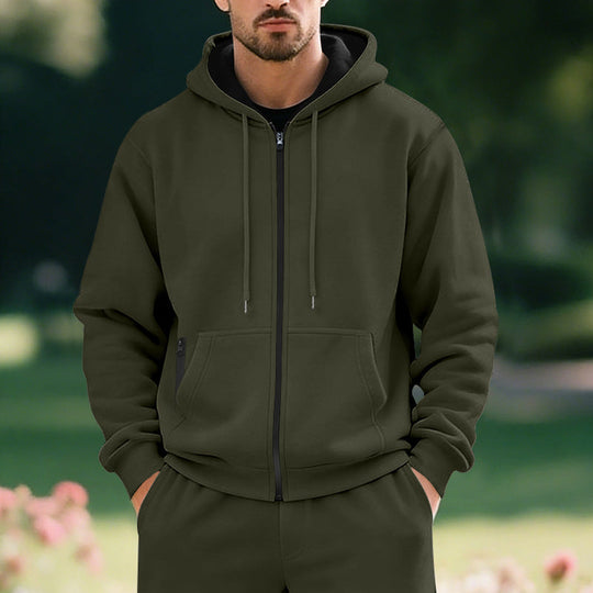 Kapuzenjacke Herren sportlich mit Reißverschluss und Taschen