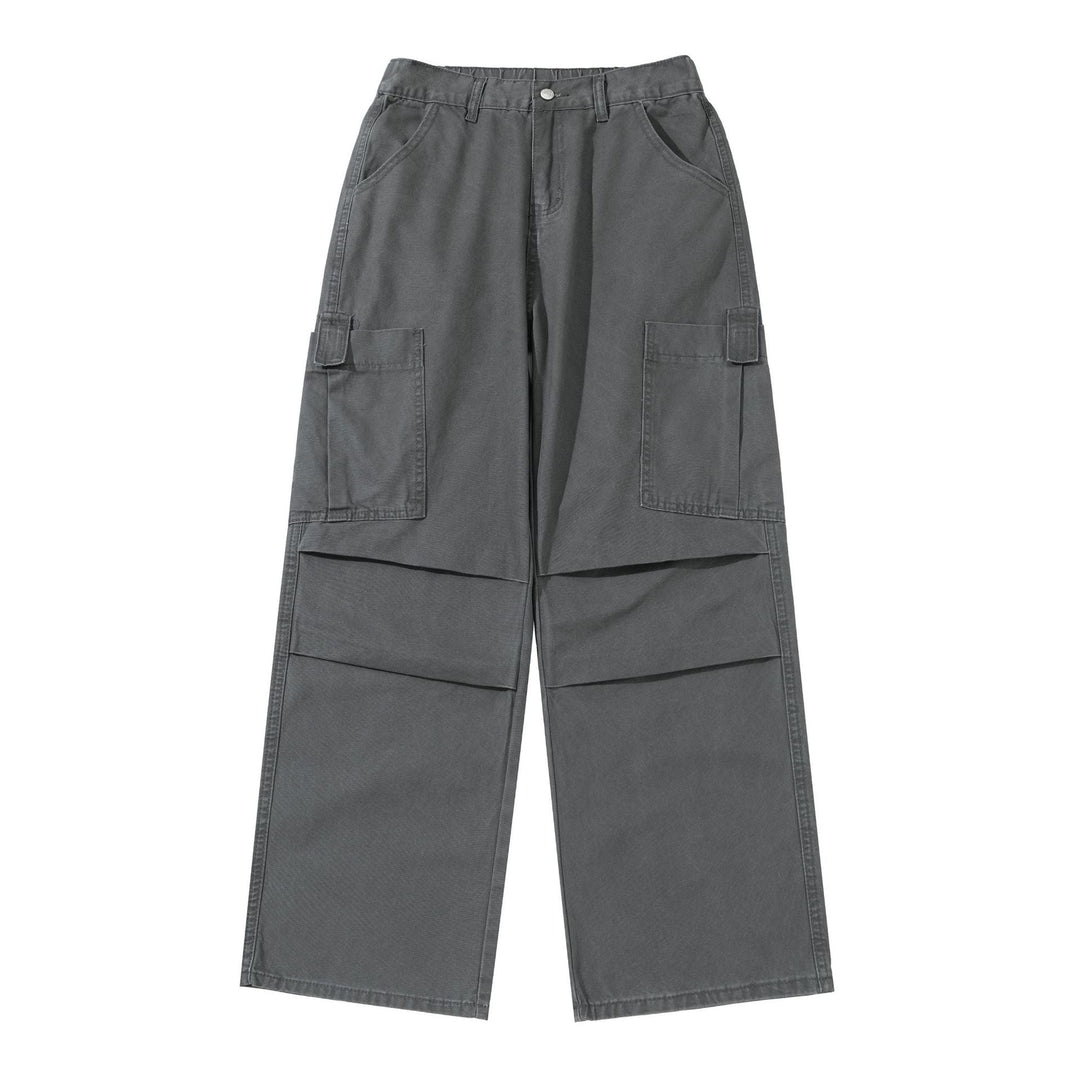 Damen Weite High‑Waist Cargo‑Hose mit aufgesetzten Taschen und verstärkten Kniepartien Shop Nory