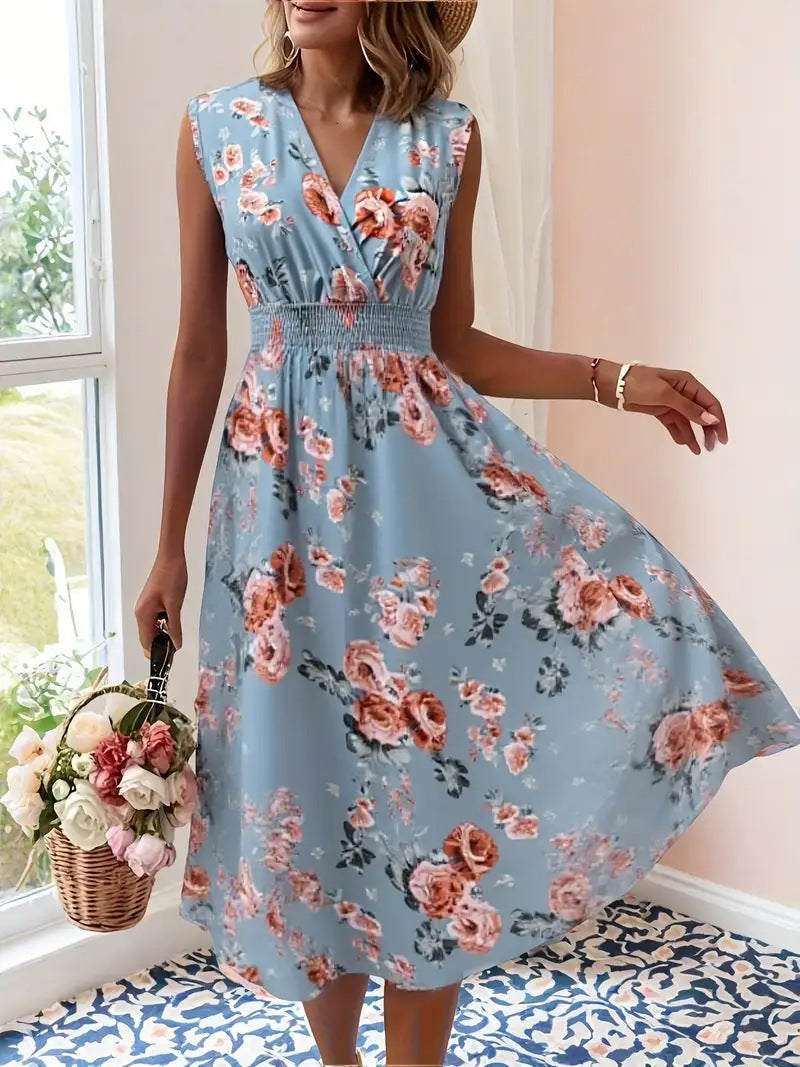 Damen Verspieltes A-Linien Kleid mit floralen Details