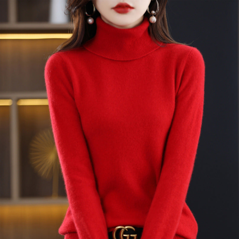Damen Schmal geschnittener Rollkragenpullover aus kaschmirähnlichem Feinstrick mit softem Flor Shop Nory