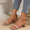 Damen Elegante Sandalen mit Verstellbarem Riemendesign und Komfortablem Blockabsatz