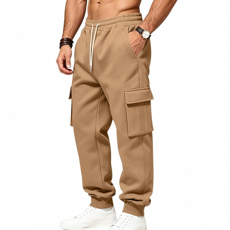 Herren locker geschnittene Cargo-Jogginghose mit elastischem Bund und großen Klappentaschen Shop Nory