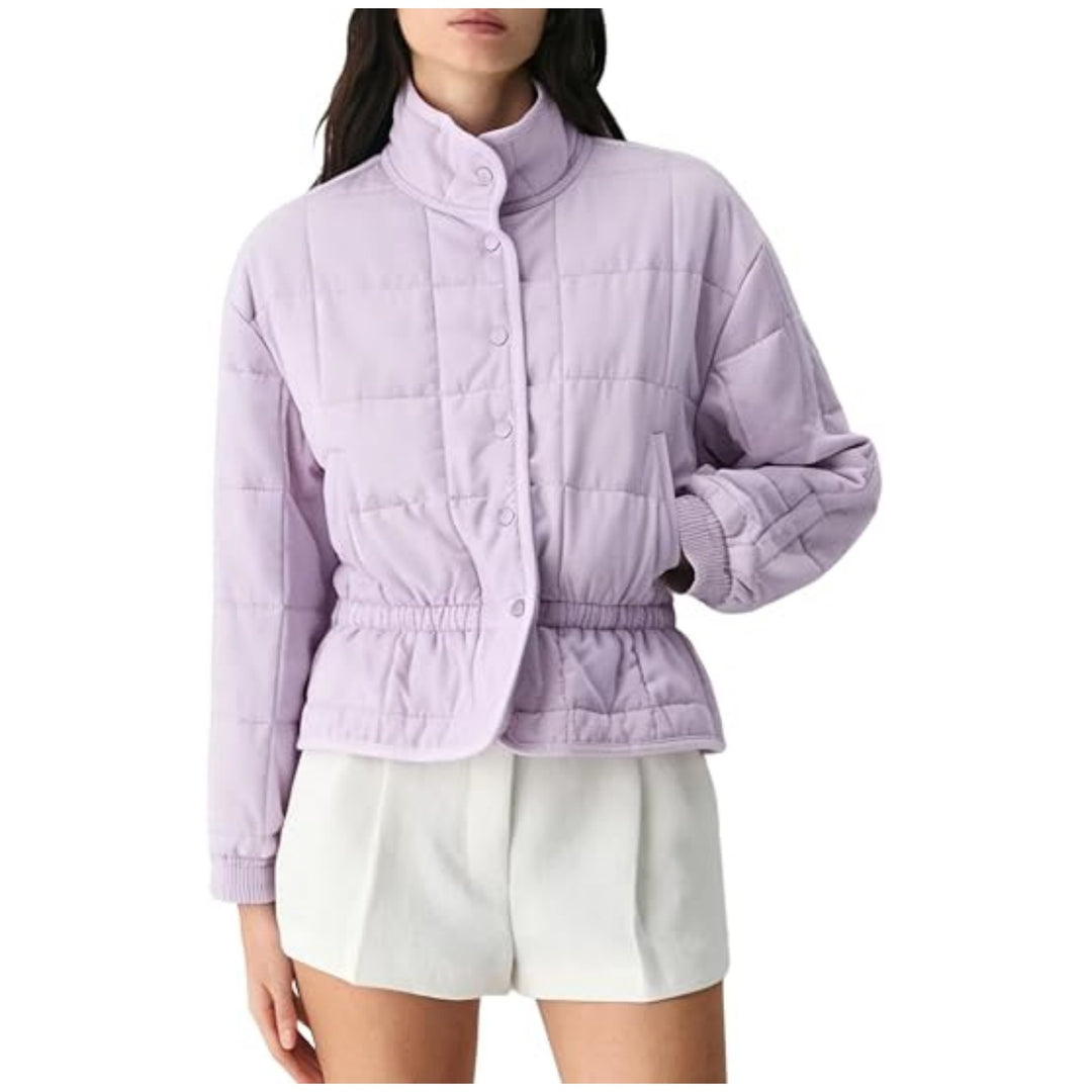 Damen Kurz geschnittene Steppjacke mit Stehkragen und Taillengummi Shop Nory