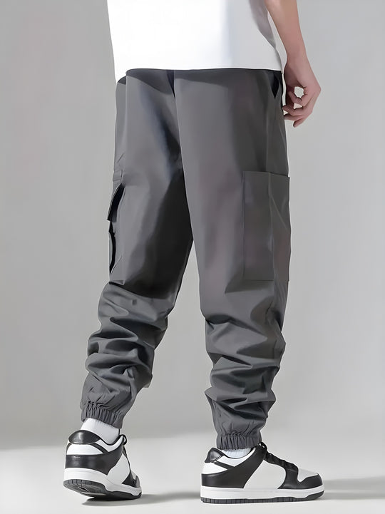 Herren Technische Cargohose im Joggerstil mit elastischem Bund, Reißverschluss-Utilitytasche & Bündchen Shop Nory
