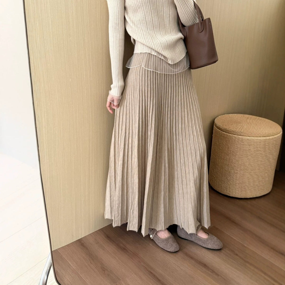 Damen Fließender Midirock mit elegantem Plissee Shop Nory