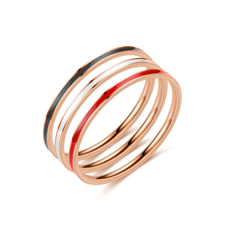 Damen Ring aus hochwertigem Edelstahl mit elegantem, zweifarbigem Design Shop Nory
