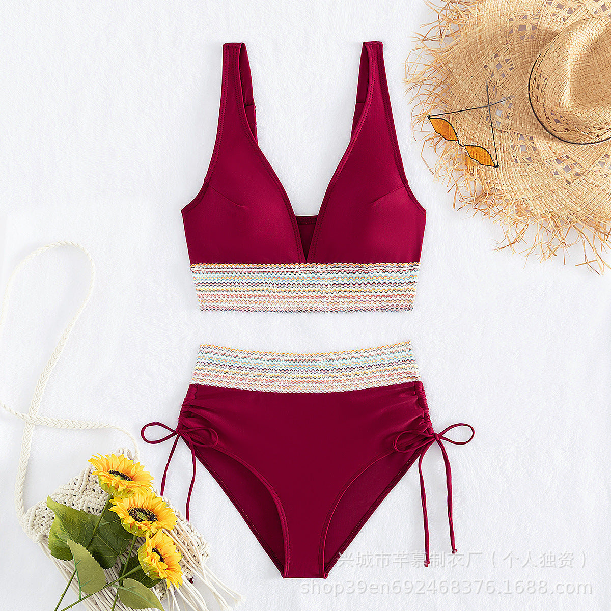 Damen Hochgeschnittener Sportbikini Shopnory