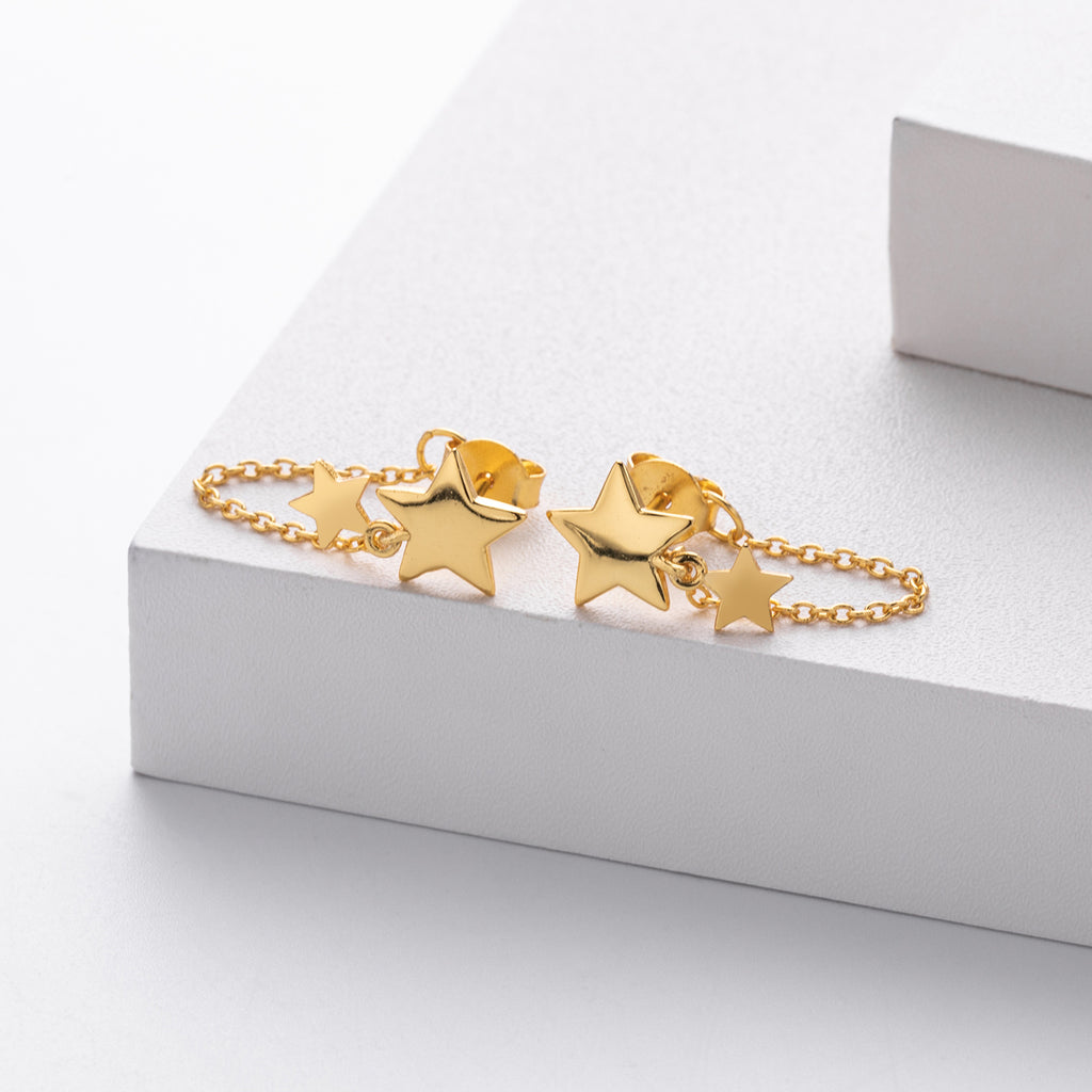 Damen Ohrhänger im Sternenmotiv mit hochwertigem 925 Sterling Silber Shop Nory