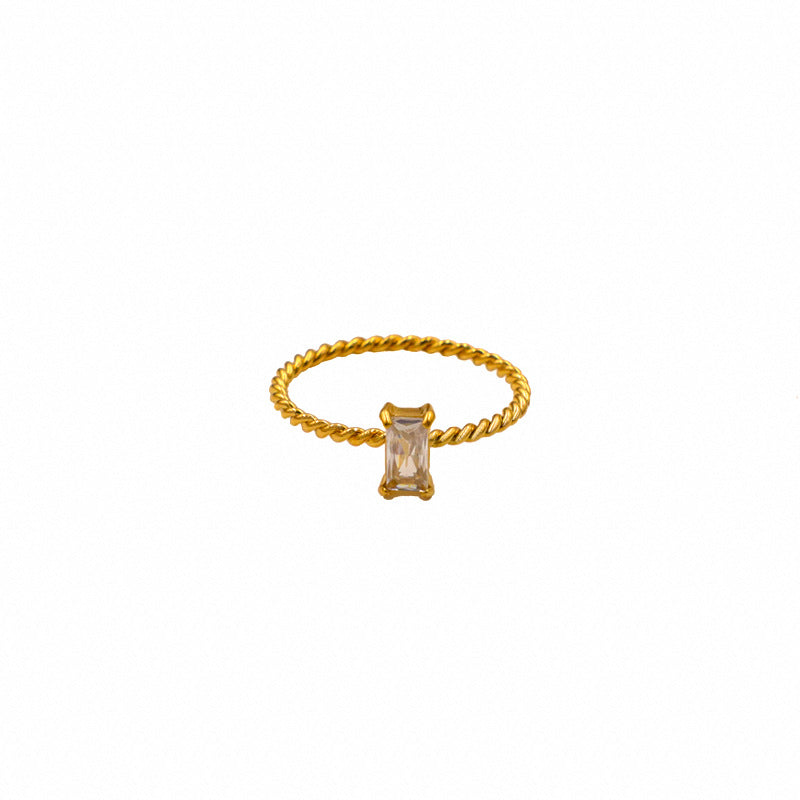 Damen spiralförmiger Ring mit kunstvoll eingefasster Steinfassung Shop Nory