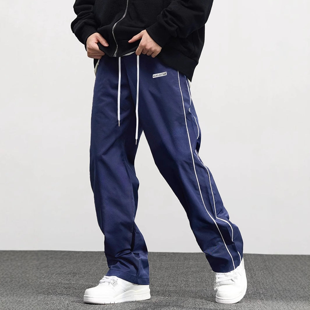 Herren Hochwertige Freizeithose mit verstellbarem Bund und seitlichen Streifen