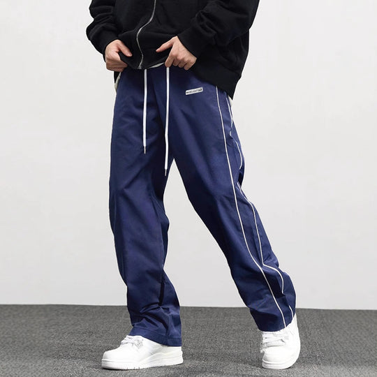 Herren Hochwertige Freizeithose mit verstellbarem Bund und seitlichen Streifen