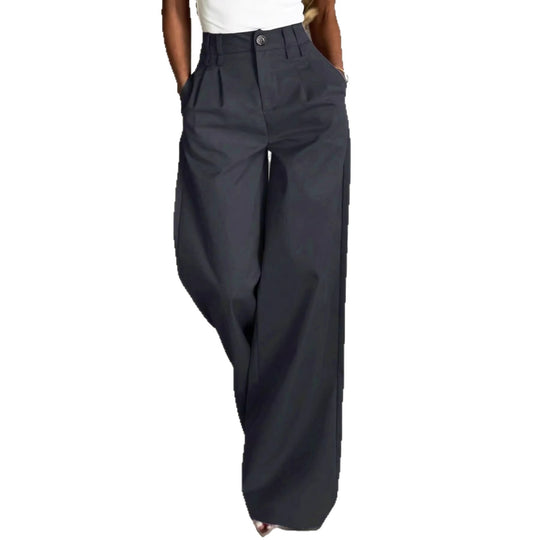Damen Hochtaillierte Bundfalten-Hose mit weitem Palazzo-Bein Shop Nory