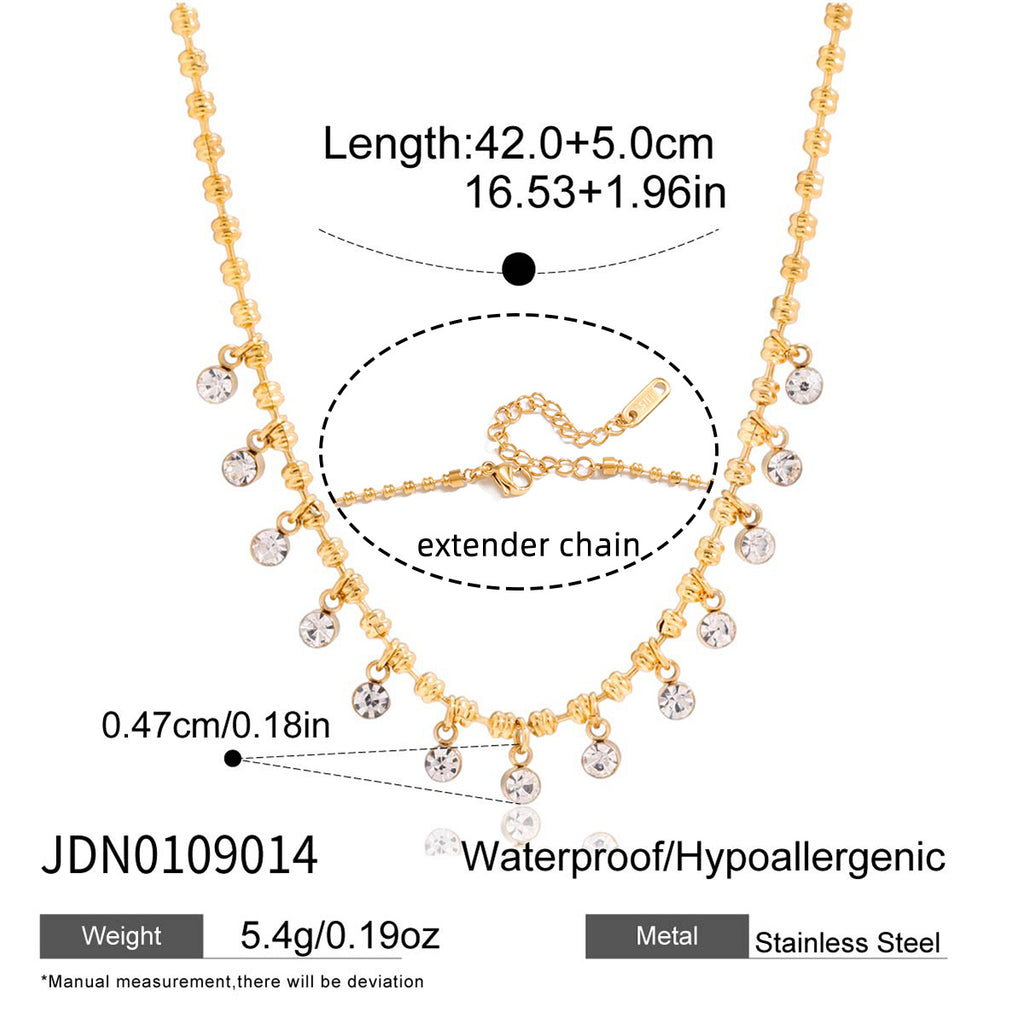 Damen Kette mit funkelnden Zirkonia-Elementen Shop Nory