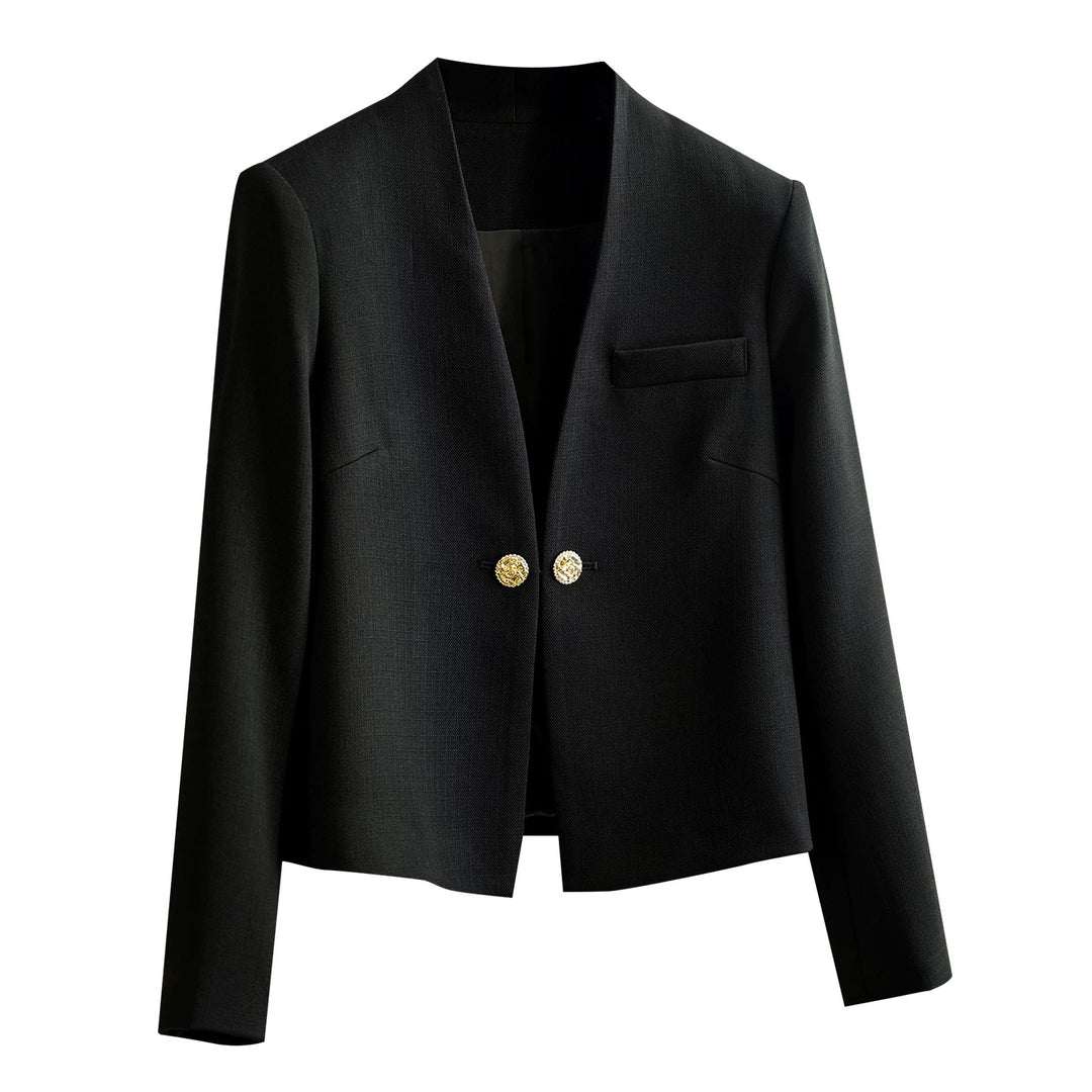 Damen Stilvoller Kurzblazer mit glamourösen Knöpfen Shop Nory