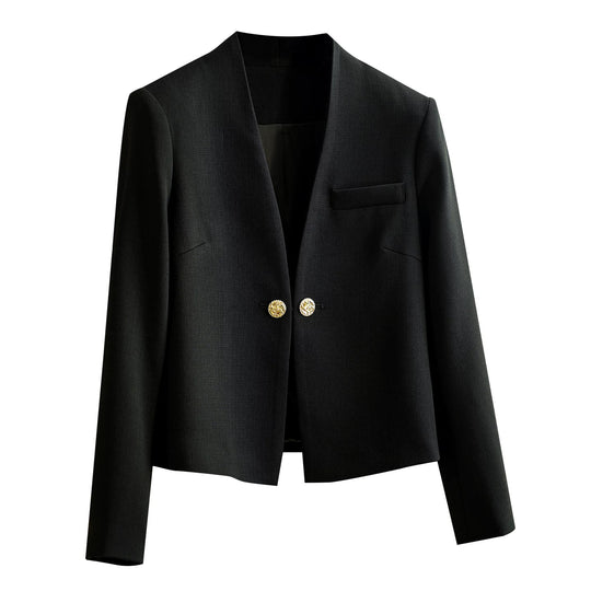 Damen Stilvoller Kurzblazer mit glamourösen Knöpfen Shop Nory