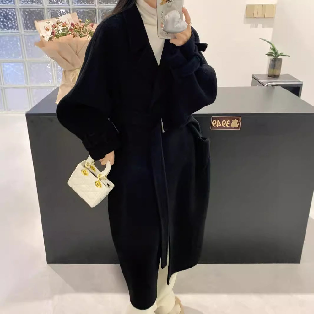 Damen Oversize-Mantel mit tiefsitzender Schulter und langer Silhouette Shop Nory