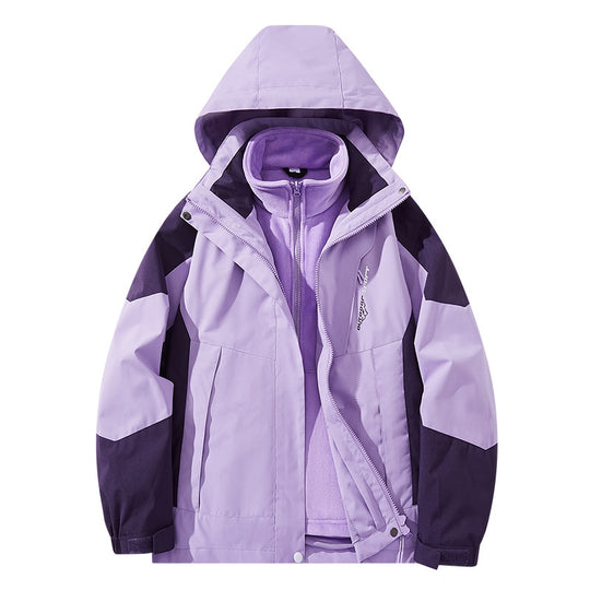 Herren Wasserabweisende zweilagige Trekkingjacke mit abnehmbarer Fleece-Innenjacke und Kapuze Shop Nory