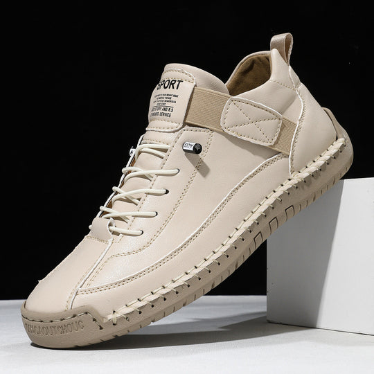 Herren Ledernachahmender Freizeit‑Sneaker mit Klettriemen, Mokassinnaht & profilierter Gummisohle Shop Nory