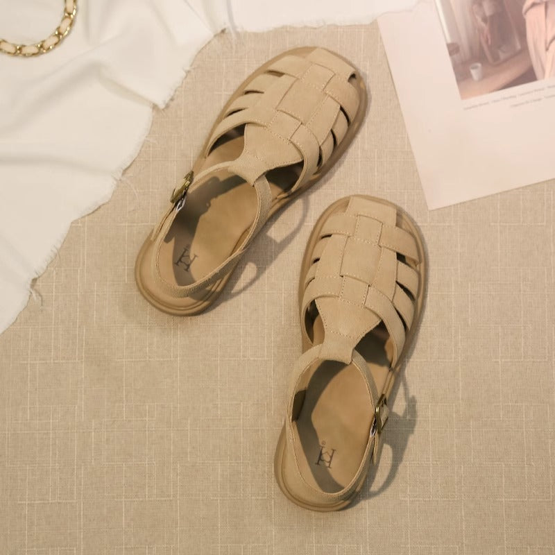 Damen Komfortable und modische Riemchensandalen mit geflochtenem Design