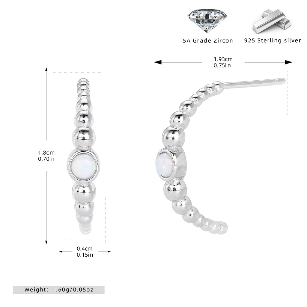Damen Ohrringe mit funkelndem Opal und 925 Sterling Silber Shop Nory