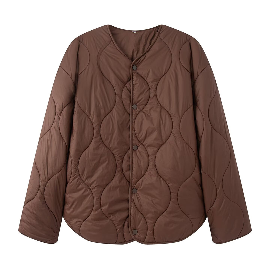 Damen Steppjacke mit Oversize‑Schnitt, Rundhals und geschwungenem Saum Shop Nory