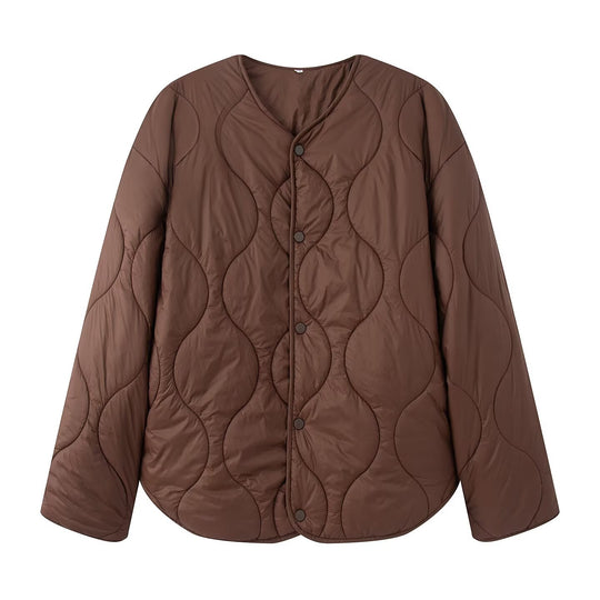 Damen Steppjacke mit Oversize‑Schnitt, Rundhals und geschwungenem Saum Shop Nory
