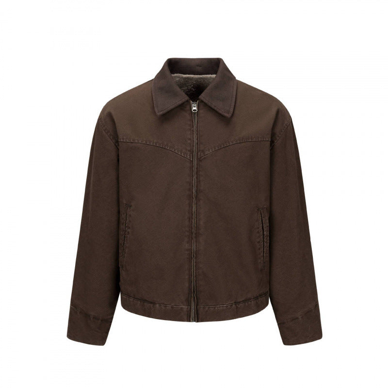 Herren Gefütterte Canvas-Blousonjacke mit Teddyfutter und Hemdkragen Shop Nory