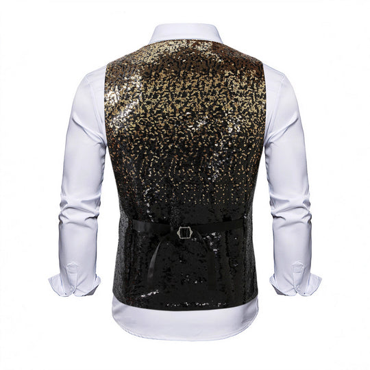 Herren Weste mit Schimmernden Pailletten & Auffälligem Look