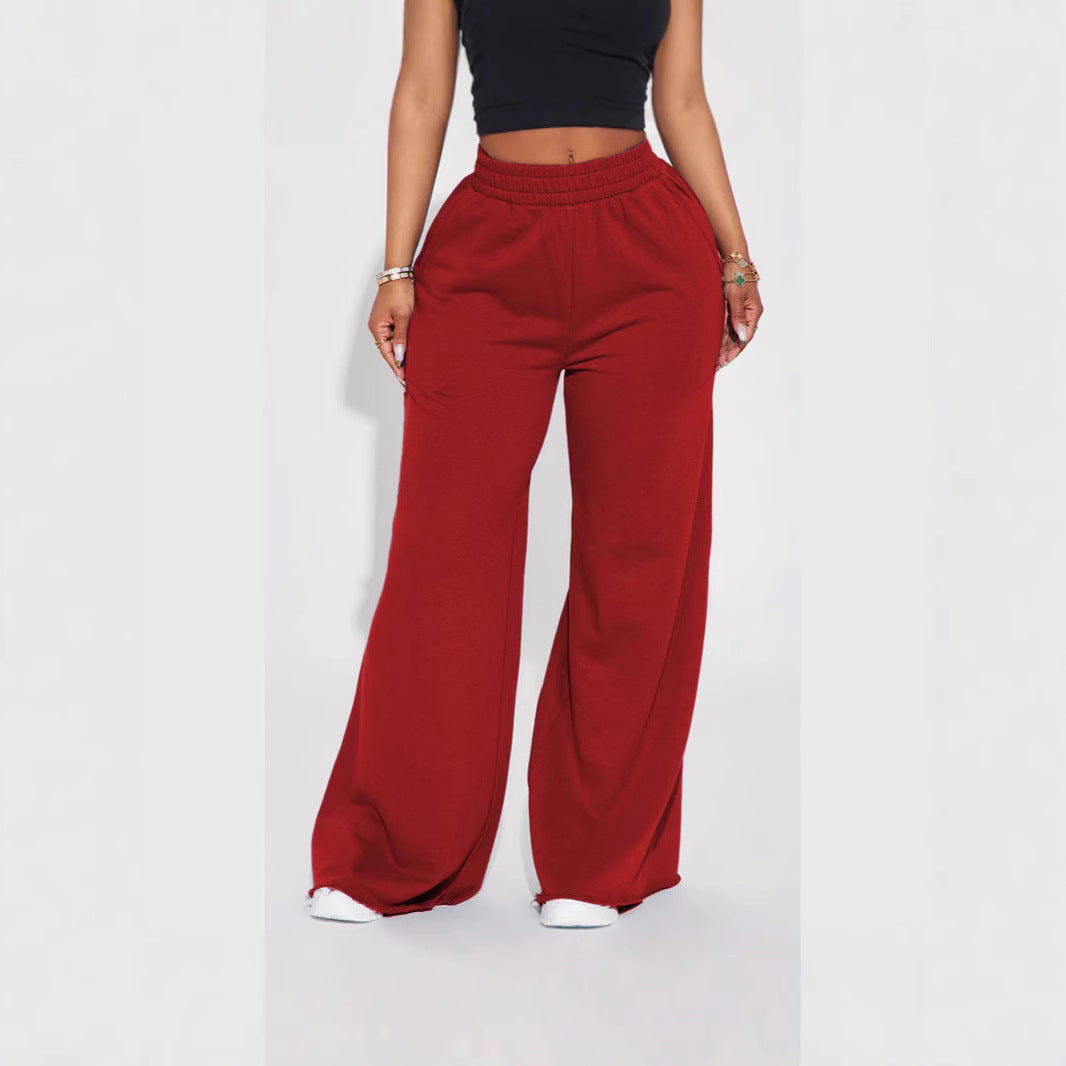 Damen nan weite High-Waist Loungehose mit elastischem Bund und praktischen Seitentaschen Shop Nory