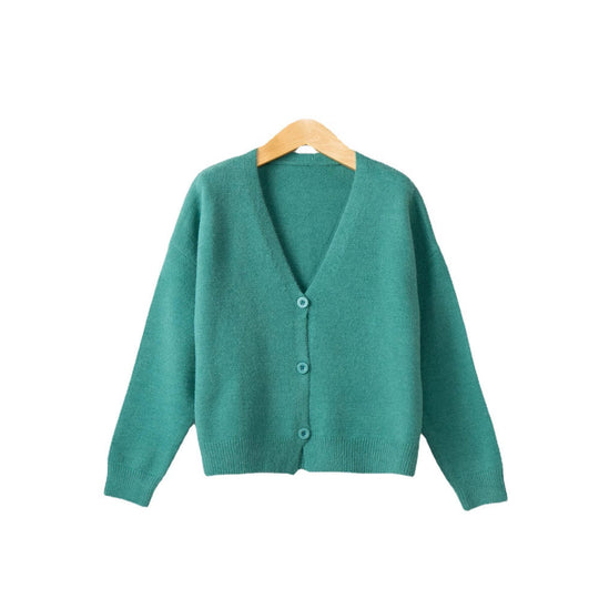 Damen Strickjacke mit V-Ausschnitt und Knopfdetails