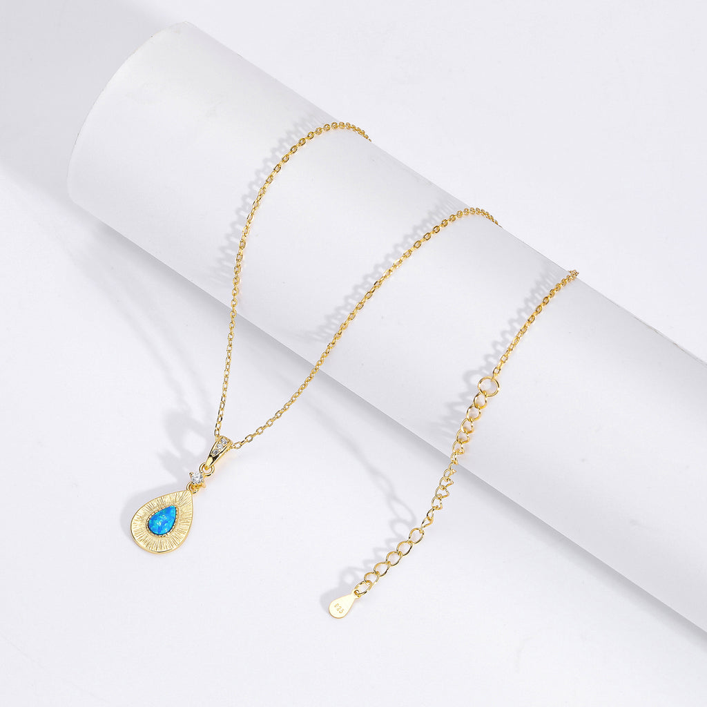 Damen Halskette mit filigranem Tropfenanhänger aus hochwertigem 925 Sterling Silber und funkelndem Zirkon Shop Nory