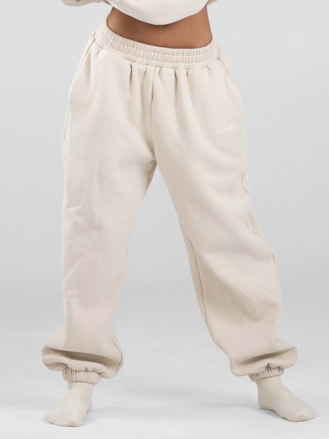 Damen nan lässige Sweatpants mit hohem Bund, seitlichen Eingrifftaschen und elastischen Bündchen Shop Nory