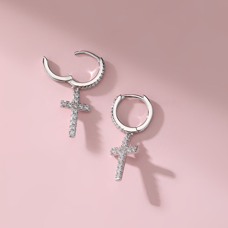 Damen Ohrhänger mit funkelndem Kreuz-Design Shop Nory