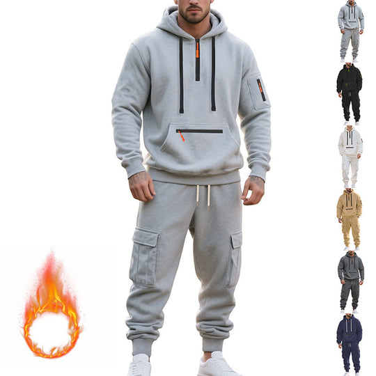 Herren nan Urbaner Cargo-Jogginganzug mit Kapuzenhoodie und Reißverschlusstaschen Shop Nory
