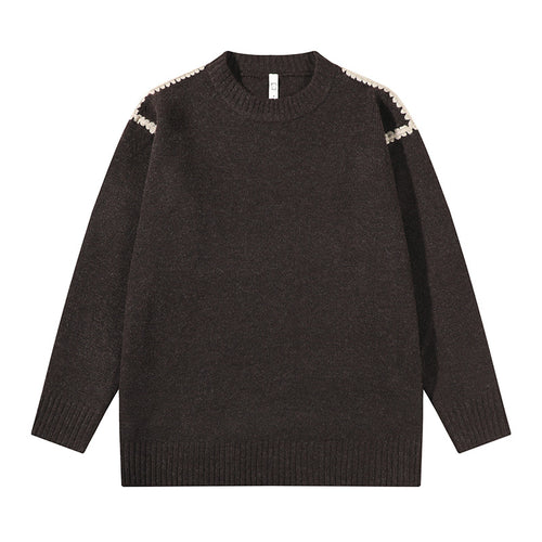 Unisex Oversize Feinstrick-Pullover mit Rundhalsausschnitt und Rippenbündchen Shop Nory