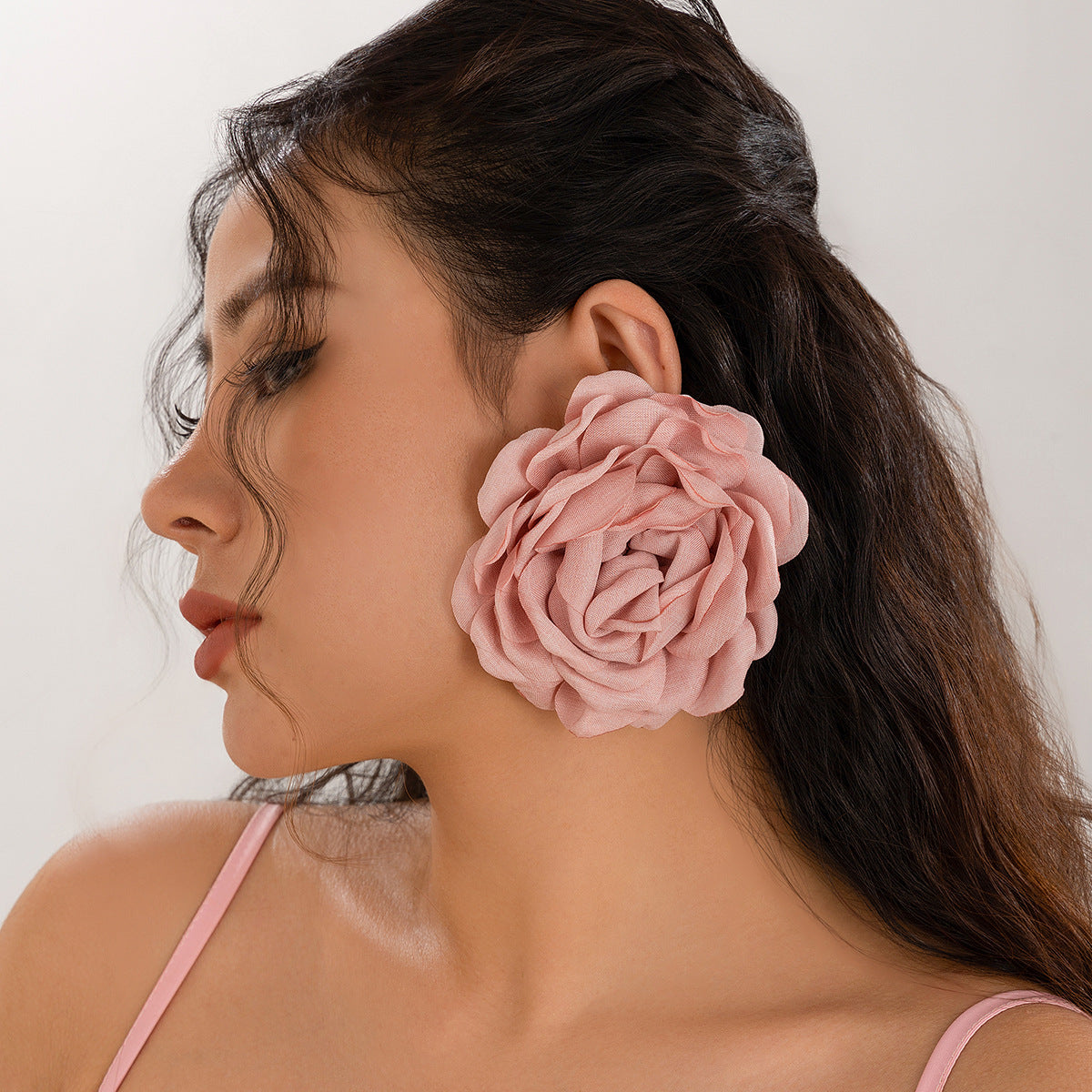 Damen Ohrringe mit floralen Stoffmotiven