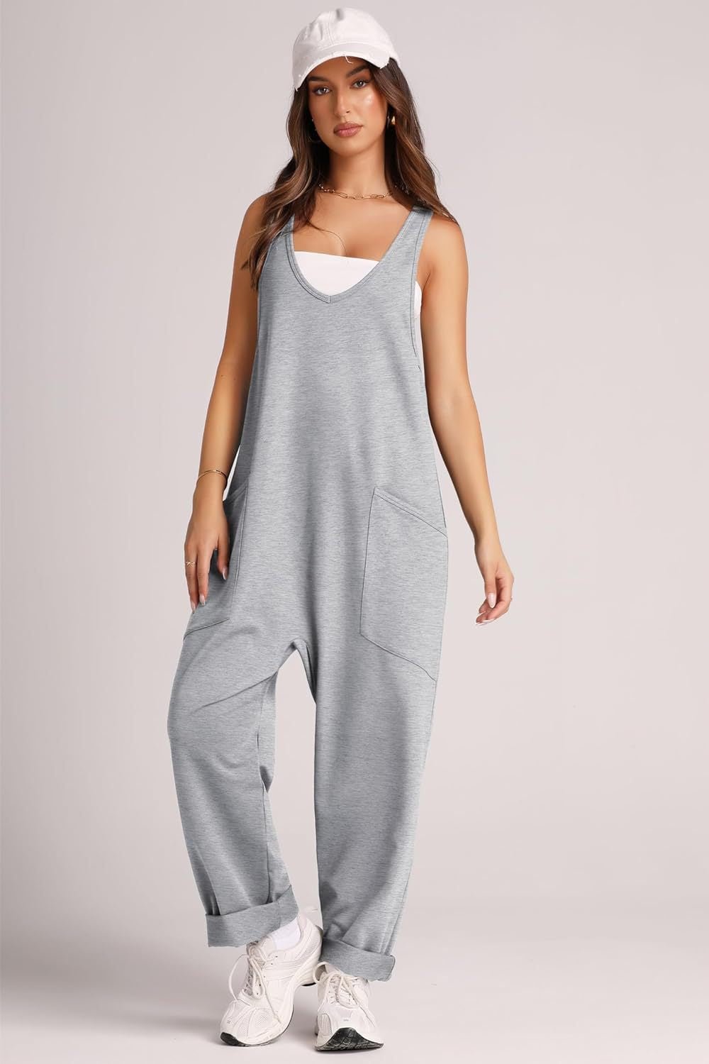Damen Jumpsuit mit großzügigen Taschen und weichem Stretchmaterial