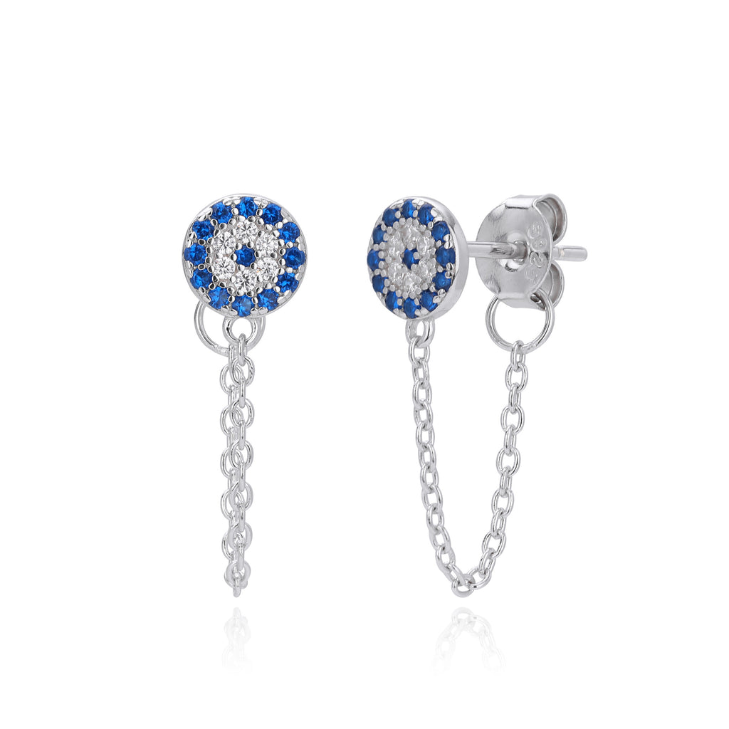 Damen Ohrhänger mit luxuriösem Zirkon-Besatz und feiner Kettendetail Shop Nory