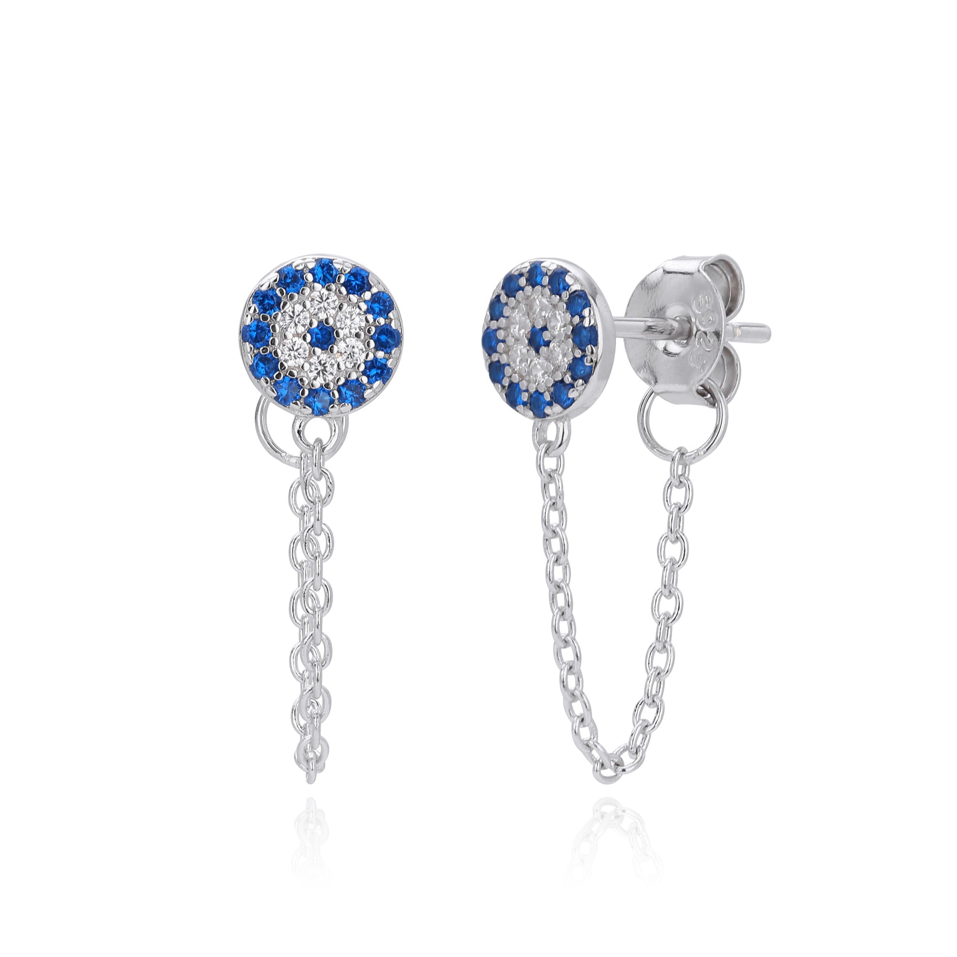 Damen Ohrhänger mit luxuriösem Zirkon-Besatz und feiner Kettendetail Shop Nory