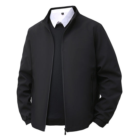 Herren Minimalistische Softshell-Bomberjacke mit Stehkragen, elastischen Bündchen & durchgehendem Reißverschluss Shop Nory