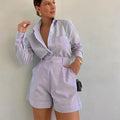 Damen Kurz-Overall mit eleganter Hemdblusen-Optik Shopnory