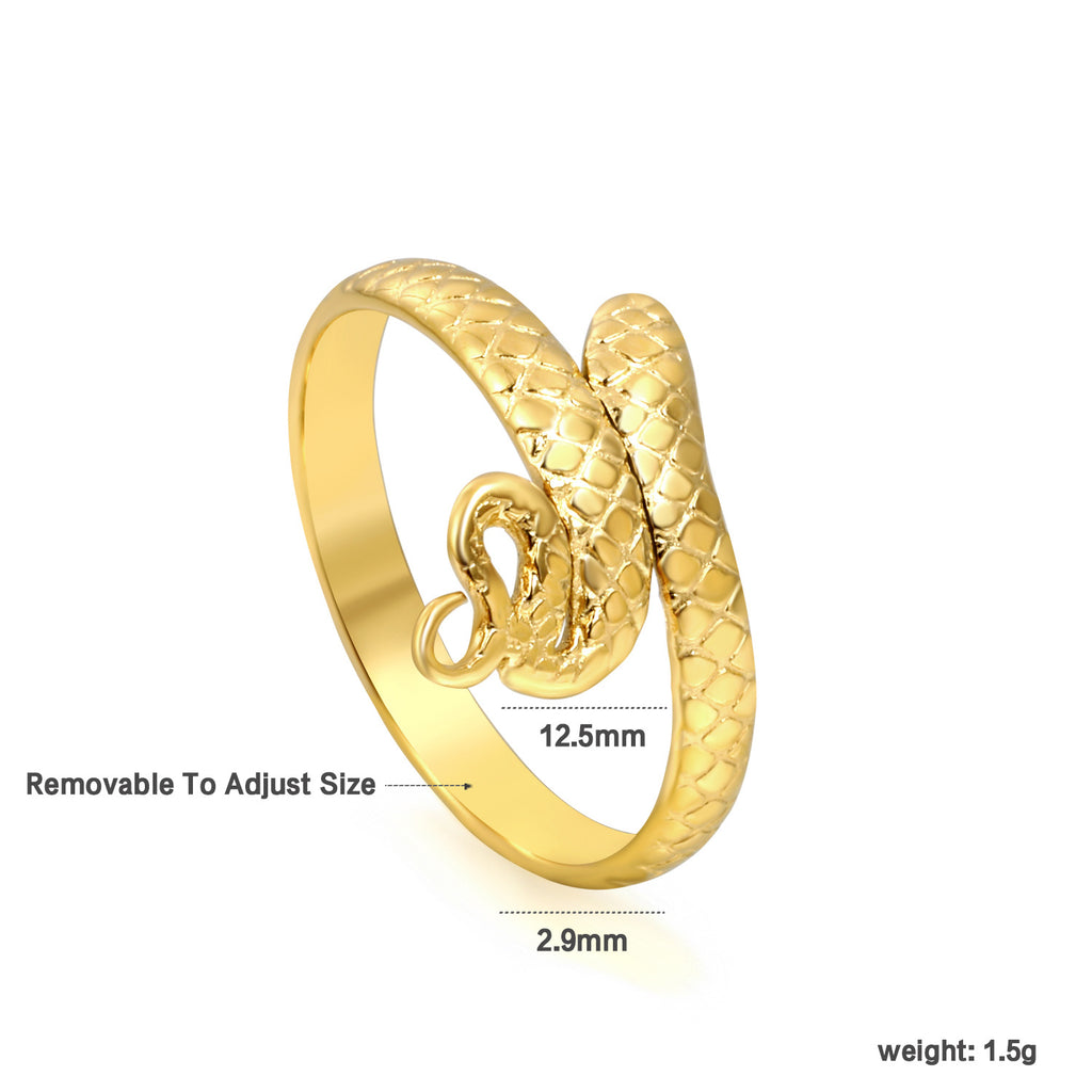 Damen Ring mit kunstvollem Schlangenmotiv und verstellbarem Design Shop Nory