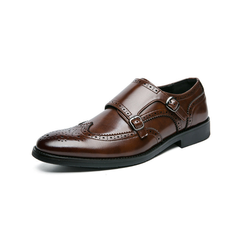 Damen elegante Doppel-Monk-Schuhe aus hochwertigem Leder