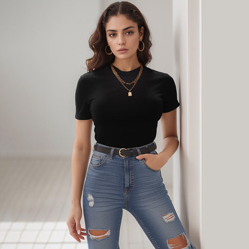 Damen High-Waist Straight-Jeans mit Destroyed-Kniepartie und schmaler Hüftpassform Shop Nory