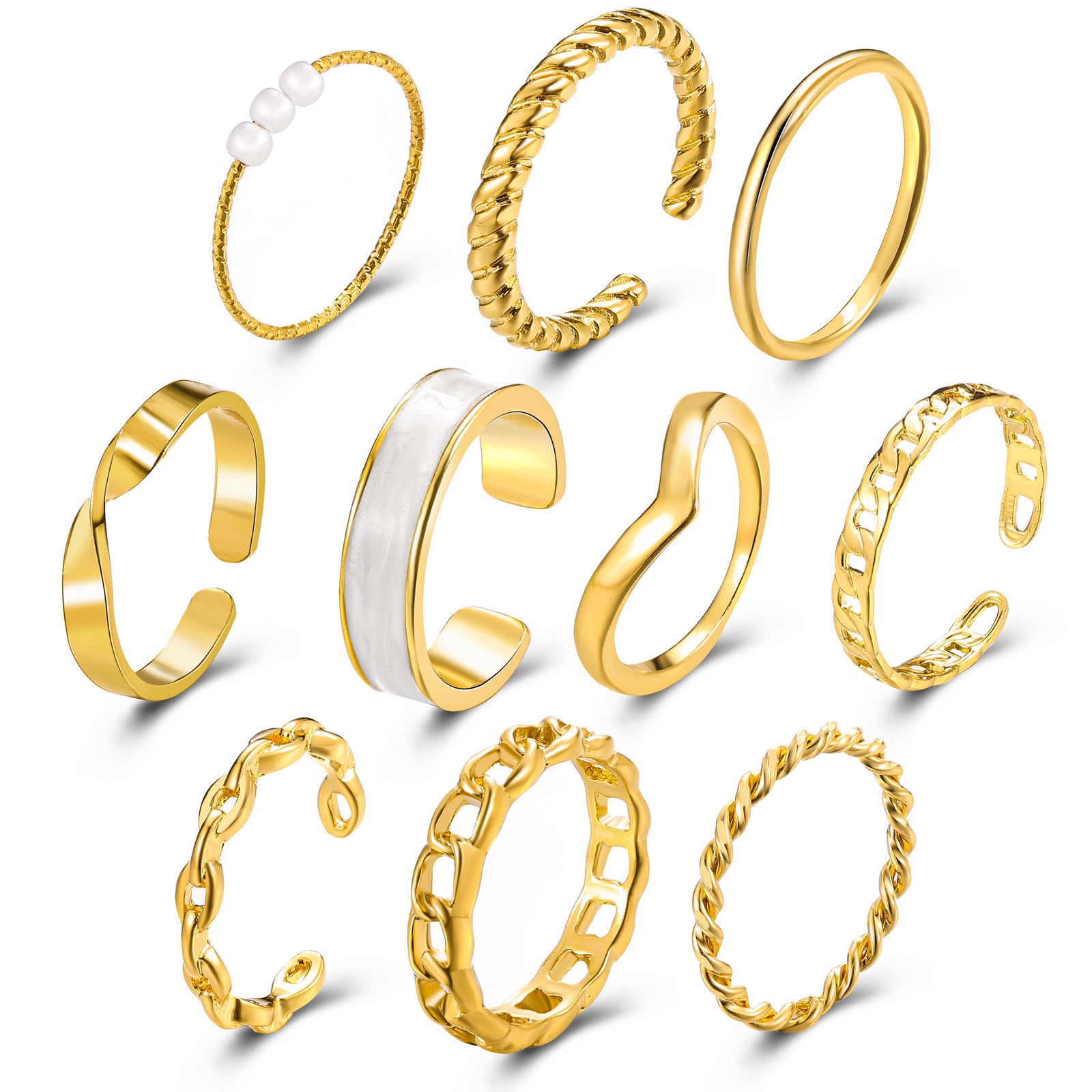 Damen Ring-Set aus hochwertigem Gold mit stilvollen Designs Shop Nory
