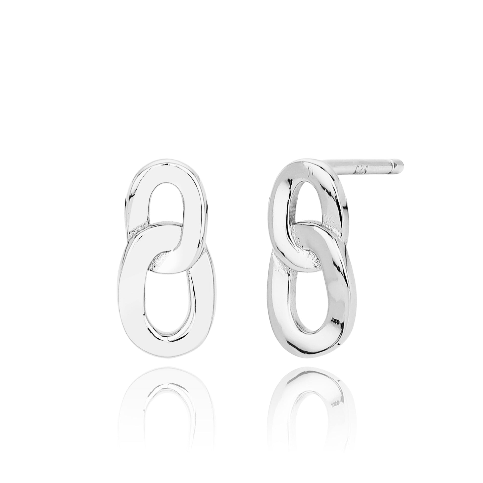 Damen Ohrstecker mit modernem Kettendesign aus hochwertigem 925 Sterling Silber Shop Nory