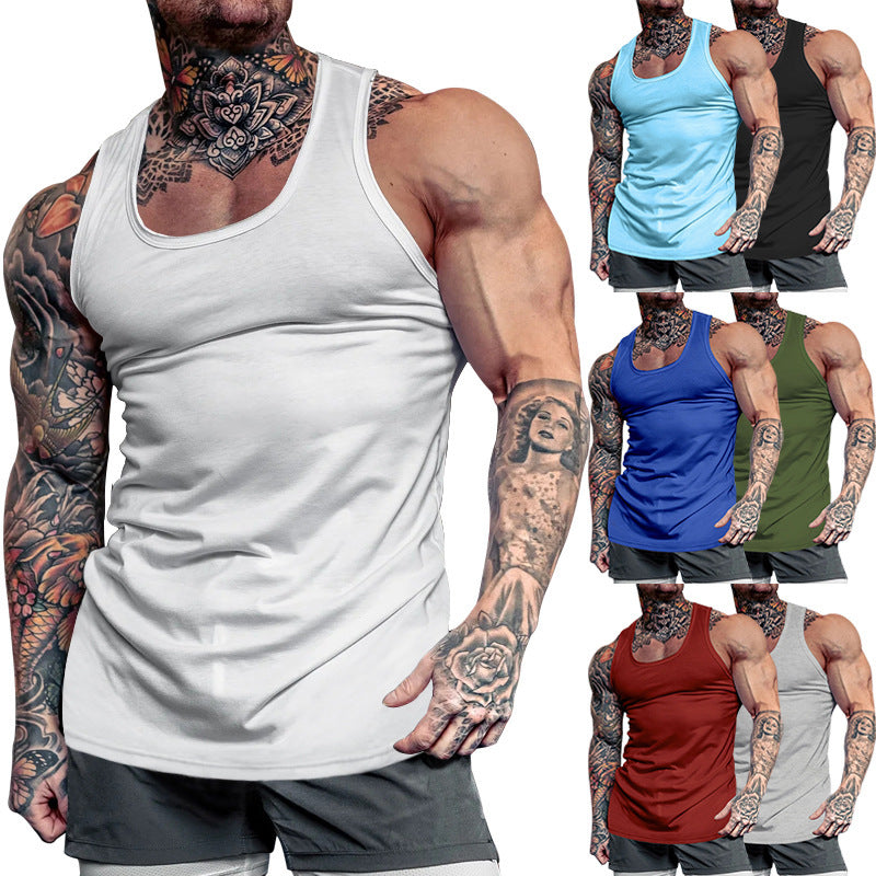 Herren Ärmelloses Sport-Tanktop aus atmungsaktivem Baumwollmix mit feuchtigkeitsableitenden Eigenschaften