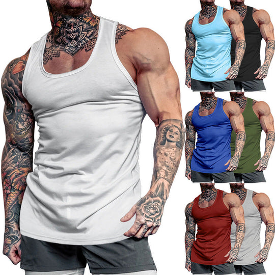 Herren Ärmelloses Sport-Tanktop aus atmungsaktivem Baumwollmix mit feuchtigkeitsableitenden Eigenschaften